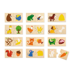 Dřevěné puzzle Viga Krmení zvířátek Multicolor 
