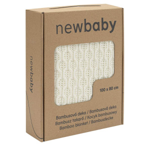 Bambusová pletená deka New Baby se vzorem 100x80 cm cream Smetanová 