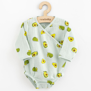 Kojenecké mušelínové body s bočním zavazováním New Baby Avocado Zelená 86 (12-18m)
