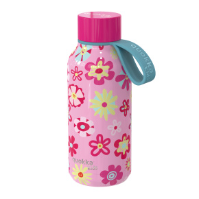 Nerezová termoláhev Solid Kids s poutkem Flowers 330 ml