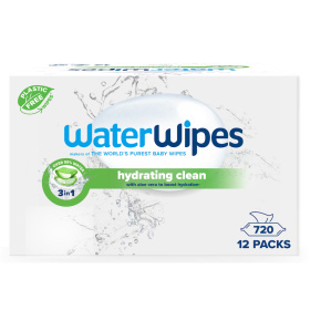 12x WATERWIPES Ubrousky vlhčené Hydrating clean bez obsahu plastů 60 ks ( 720 ks )