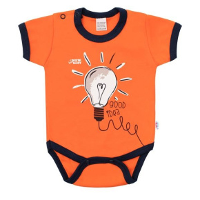 Kojenecké bavlněné body s krátkým rukávem New Baby skvělý nápad Oranžová 62 (3-6m)