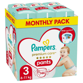 PAMPERS Premium Care Kalhotky plenkové vel. 3 (6-11 kg) 144 ks