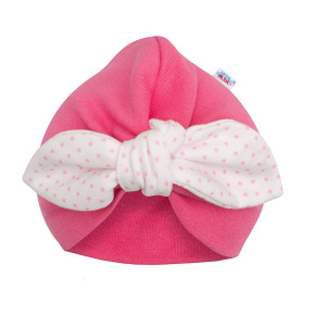 Dívčí čepička turban New Baby For Girls dots Růžová 92 (18-24m)