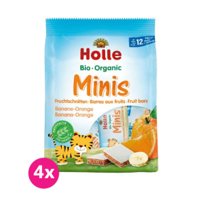 4x HOLLE Bio minis banánovo-pomerančové 100 g