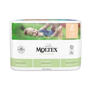 4x MOLTEX Pure & Nature Pleny jednorázové 2 Mini (3-6 kg) 38 ks - ECONOMY PACK