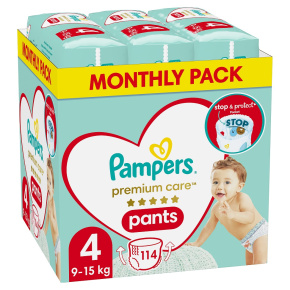 PAMPERS Premium Care Kalhotky plenkové vel. 4 (9-15 kg) 114 ks