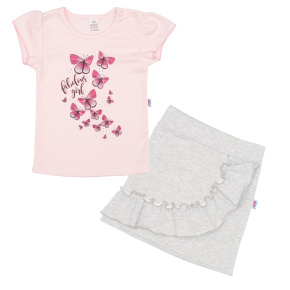 Kojenecké tričko se sukýnkou New Baby Butterflies Růžová 68 (4-6m)