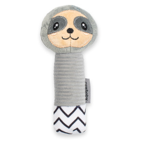Dětská pískací plyšová hračka s kousátkem New Baby Sloth Multicolor 