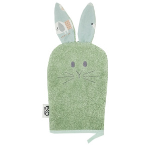 EKO Žínka bavlněná s oušky Bunny Olive green 20x15 cm