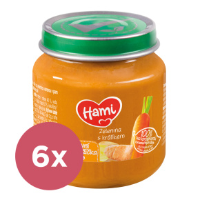 6x HAMI Příkrm masozeleninový Zelenina s králíkem od uk 4. měsíce 125g