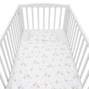 Bavlněný set do postýlky s výplní New Baby Husičky 90x120cm Bílá 
