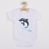 Dětské body s potiskem New Baby Dolphin- krátký rukáv Bílá 68 (4-6m)