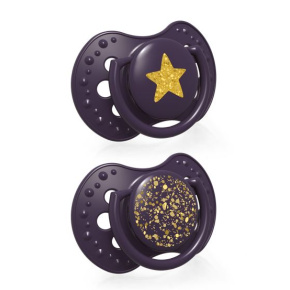 LOVI Dudlík silikonový dynamický Stardust 3-6m fialový 2 ks