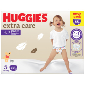 HUGGIES® Kalhotky plenkové jednorázové Extra Care Pants vel. 5 (12-17 kg), 68 ks BOX