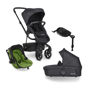 EASYWALKER Kočárek kombinovaný Harvey3 Premium 4v1 Jet Black All Black/Cactus Green