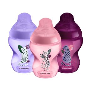 Kojenecká láhev C2N Jungle Purple 260ml 3ks 0m+