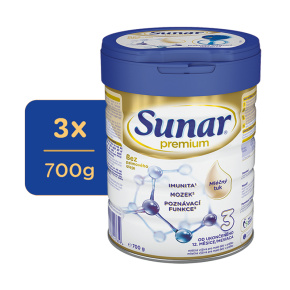 3x SUNAR Premium 3 Mléko batolecí 700 g