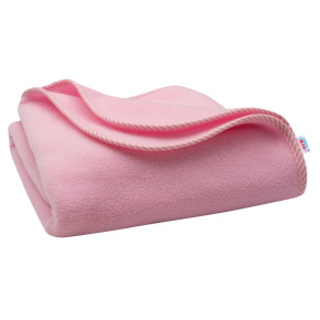 Dětská fleecová deka New Baby 100x75 růžová proužky Růžová 
