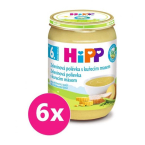 6x HIPP BIO zeleninová polévka s kuřecím masem (190 g) – maso-zeleninový příkrm
