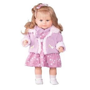 Luxusní mluvící dětská panenka-holčička Berbesa Kristýna 52cm Růžová 