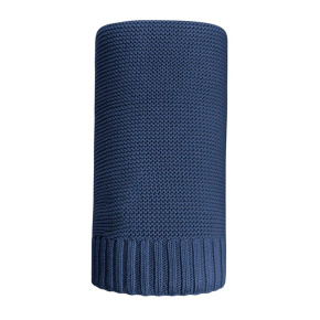 Bambusová pletená deka NEW BABY 100x80 cm tmavě modrá Modrá 