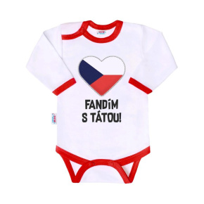 Body s potiskem New Baby Fandím s tátou Červená 86 (12-18 m)