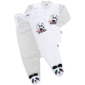 Kojenecká souprava New Baby Panda Šedá 74 (6-9m)