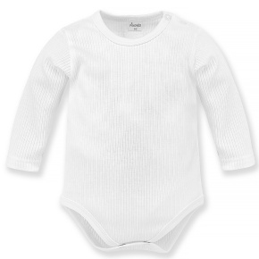 PINOKIO Body vroubkované dlouhý rukáv Lovely Day uni bílá vel. 80