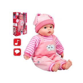 Polsky mluvící a zpívající dětská panenka PlayTo Agatka 46 cm Růžová 