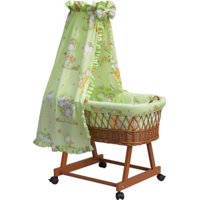 Košík pro miminko s nebesy Mráček - zelená