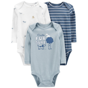 CARTER'S Body dlouhý rukáv Blue Dogs kluk LBB 3ks 24m