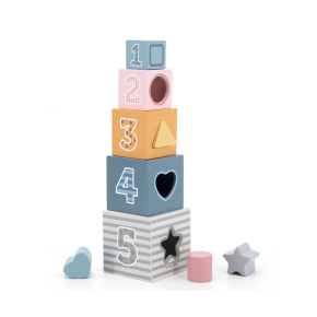 Dřevěná pyramida s číslicemi Viga Multicolor 