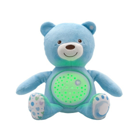 CHICCO Medvídek usínáček s projektorem a hudbou Baby Bear First Dreams modrá 0m+