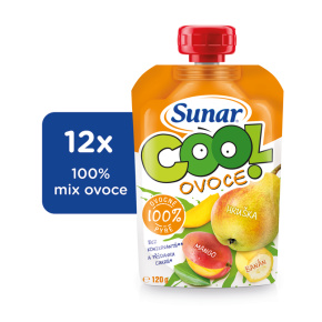 12x SUNAR Kapsička Cool ovoce hruška, banán, mango 120 g