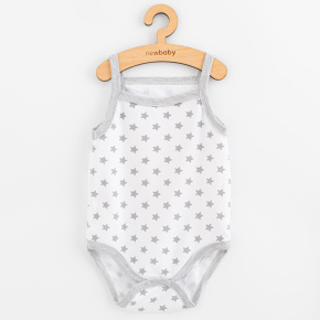 Kojenecké body bez rukávů New Baby Classic II hvězdičky šedé holka Šedá 80 (9-12m)