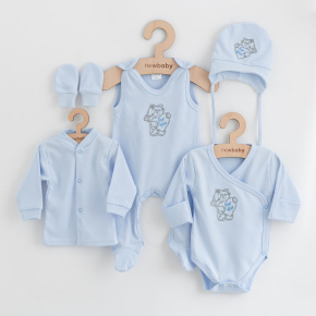 5-dílná kojenecká soupravička do porodnice New Baby Classic modrá Modrá 62 (3-6m)