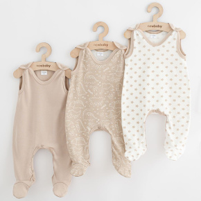 Kojenecké dupačky New Baby Classic II Uni 3ks béžové Béžová 50