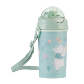 Hrnek se silikonovým brčkem a popruhem 450ml Music Fest Mint