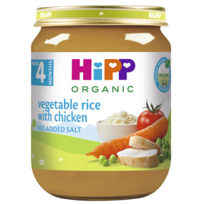 HiPP BIO Zelenina a rýže s kuřecím masem 125 g, od uk. 4. měsíce