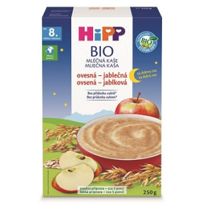 HiPP BIO Kaše mléčná na dobrou noc ovesná-jablečná od 8.měsíce, 250g