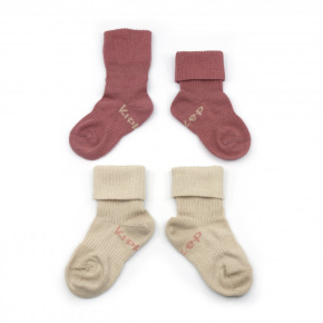 Dětské ponožky Stay-on-Socks 0-6m 2páry Dusty Clay