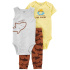 CARTER'S Set 3dílný tepláky, body kr. rukáv, body bez rukávů Brown Shark kluk NB/vel. 56
