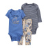 CARTER'S Set 3dílný body kr. rukáv, body dl. rukáv, tepláky Blue Safari kluk LBB 12m