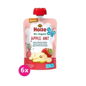 6x HOLLE Apple Ant Bio pyré jablko banán hruška 100 g (6+)