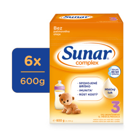 6x SUNAR Complex 3 Mléko batolecí 600 g