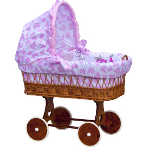 Košík pro miminko s boudičkou Scarlett Kulíšek - růžová