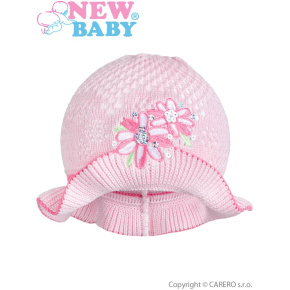Pletený klobouček New Baby růžovo-růžový Růžová 104 (3-4r)