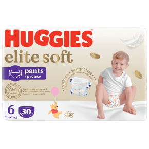 HUGGIES® Elite Soft Pants Kalhotky plenkové jednorázové 6 (15-25 kg) 30 ks