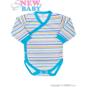 Kojenecké body s dlouhým rukávem celorozepínací New Baby Puppik 2 tyrkysové Tyrkysová 62 (3-6m)